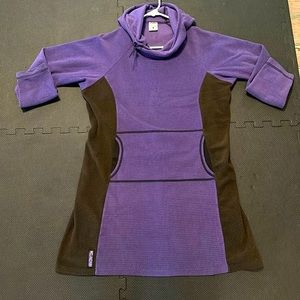Melanzana Purple/Brown Microgrid Hooded Dress